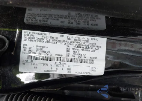 2018 Ford Focus from USA, damaged, VIN 1FADP3L95JL332322